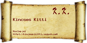 Kincses Kitti névjegykártya